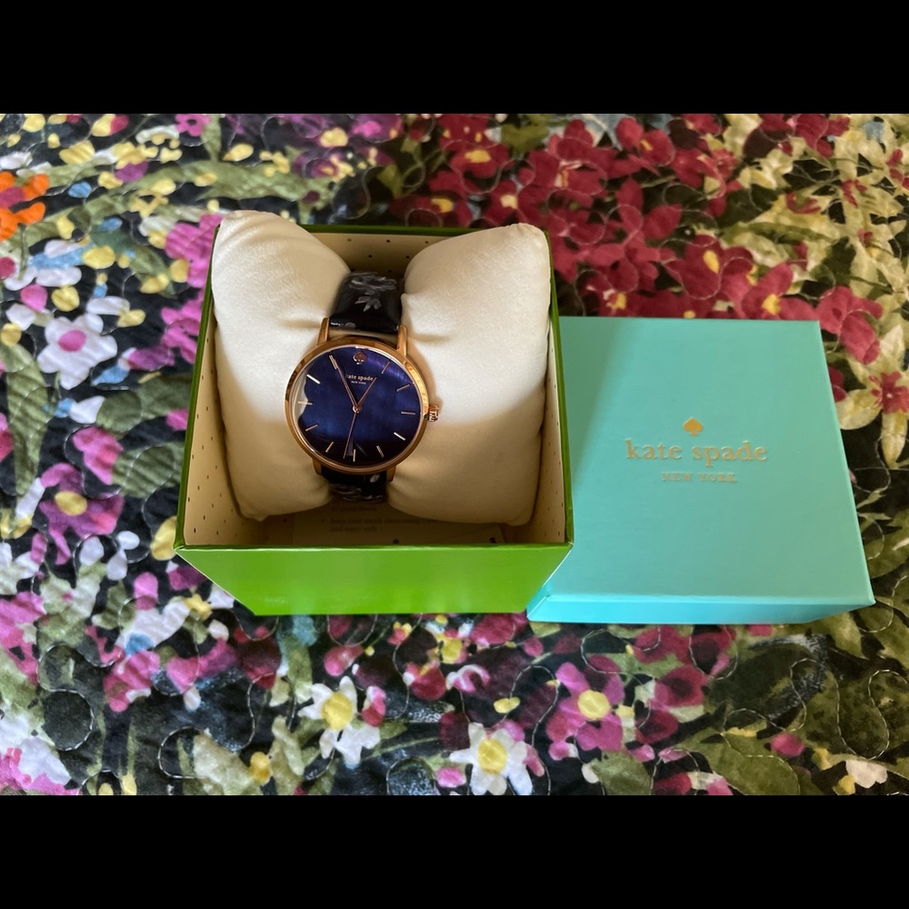Kate Spade Midnight Rose leather watch